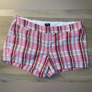 J. Crew Factory Pink and Brown Plaid Women's Shorts